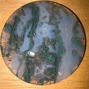 Elegant Green and Gray Agate round cylinder. #29